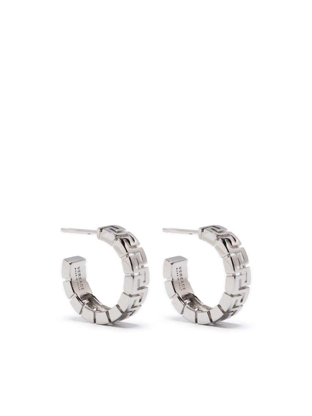 Greca Hoop Earrings In Silver Product Image