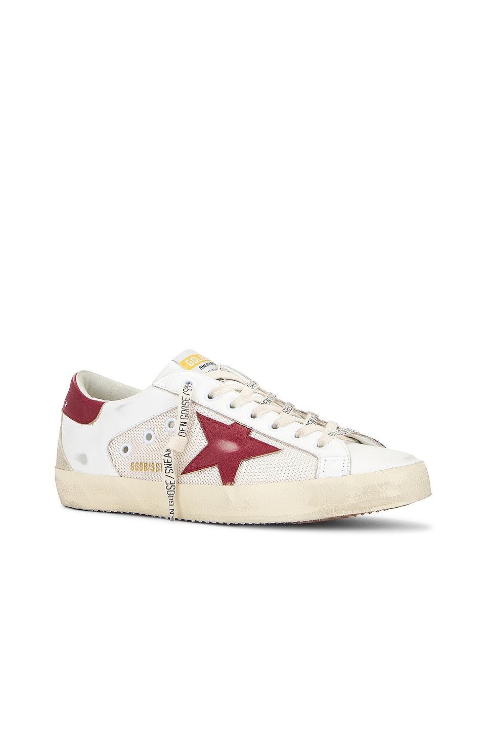 Golden Goose Super Star Sneaker In Cream, Red, White & Beige in Cream Product Image