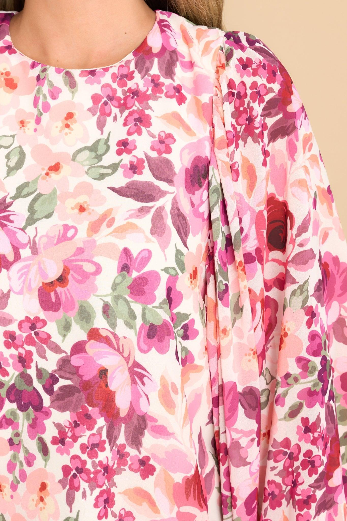 Aura Totally Winning Ivory Floral Print Top Product Image