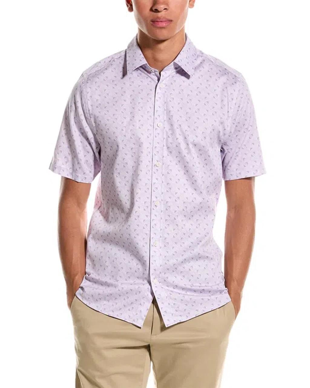 Square Geo Print Slim Fit Shirt In Purple Product Image