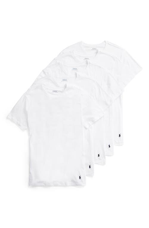 Polo Ralph Lauren Slim Fit Crewneck Undershirt, Pack of 5 Product Image