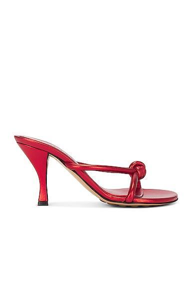 Bottega Veneta Metallic Blink Mule Sandal in Red Product Image