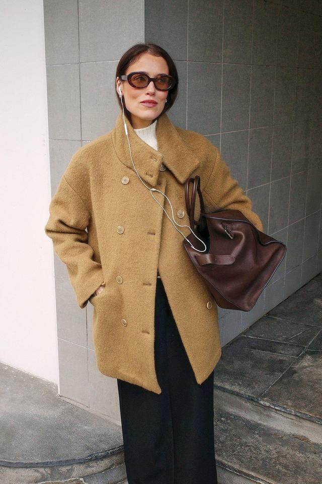 Fuzzy Wool Blend Coat Product Image