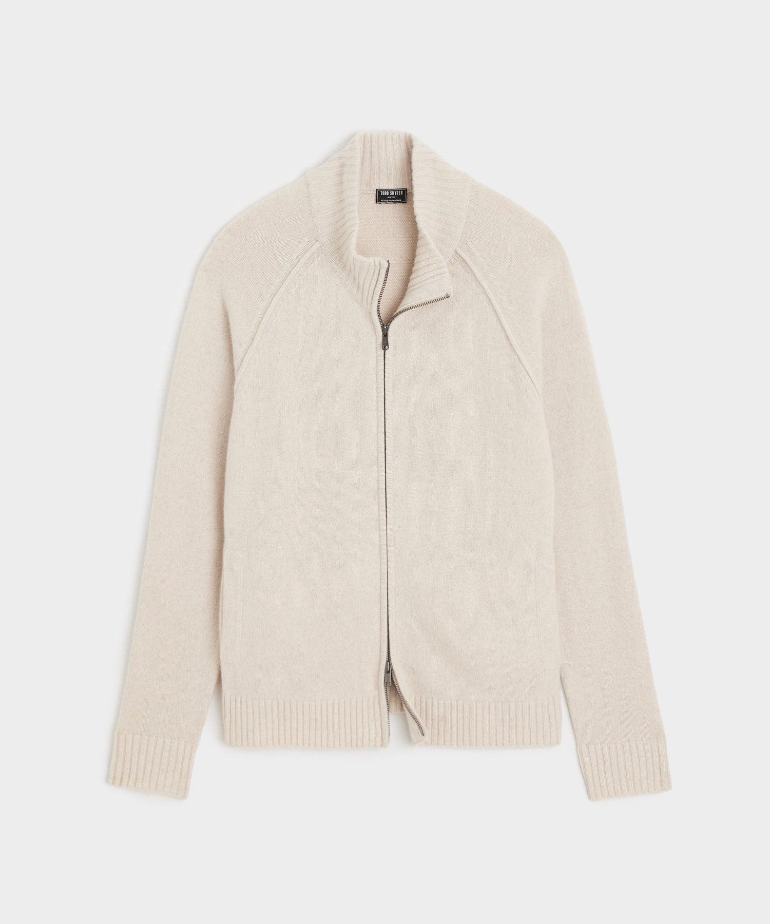 Nomad Cashmere Full-Zip Sweater in Bisque Product Image