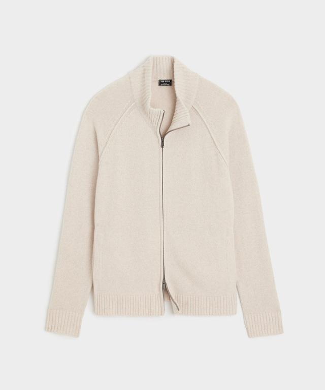 Nomad Cashmere Full-Zip Sweater in Bisque Product Image