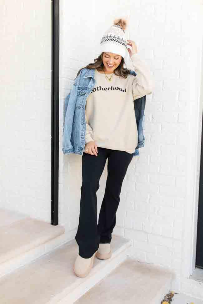 Motherhood Cream Oversized Graphic Sweatshirt Product Image