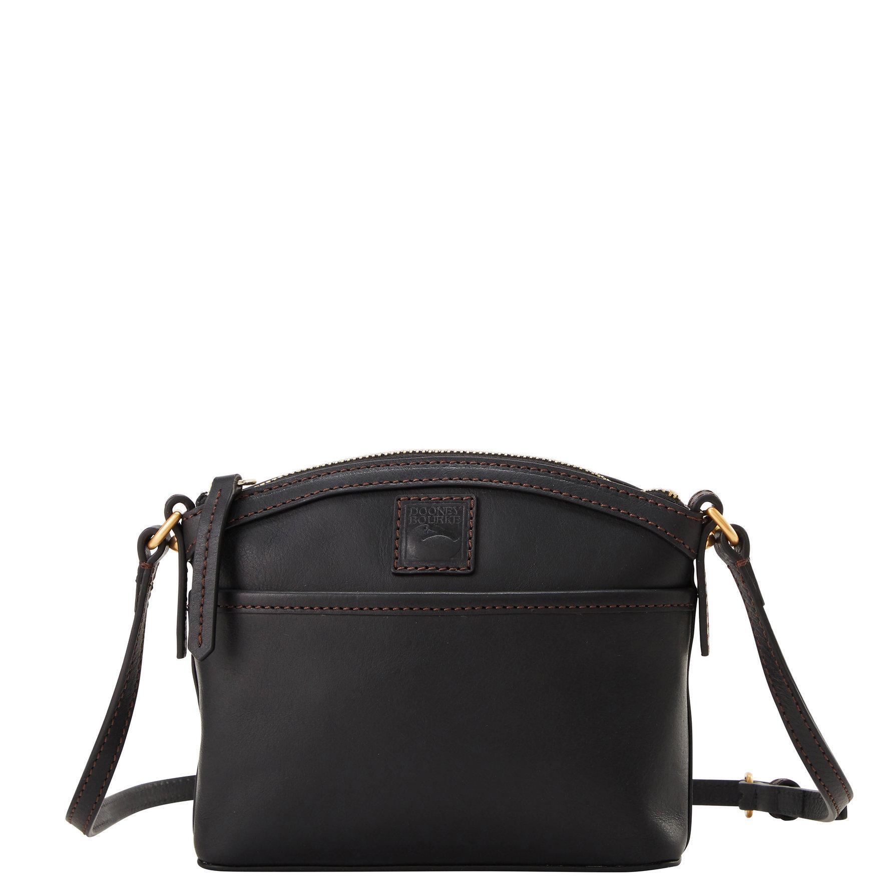 Dooney & Bourke Womens Florentine Domed Crossbody Leather Shoulder Bag in Black Product Image