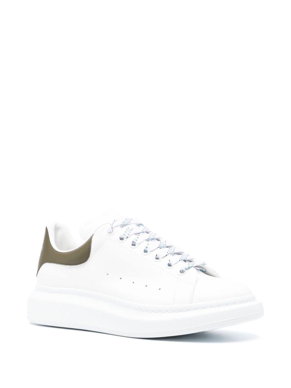 Oversized Leather Sneakers In White Product Image