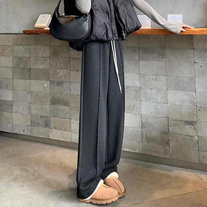 Drawstring Waist Loose Fit Pants Product Image