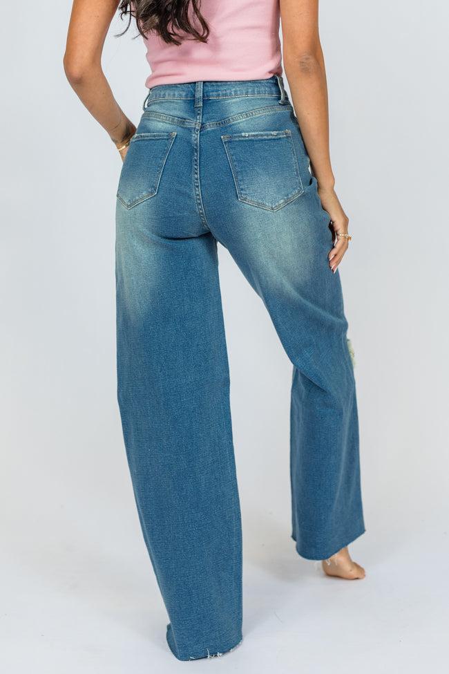 Kelsea Medium Wash Wide Leg Jeans Product Image