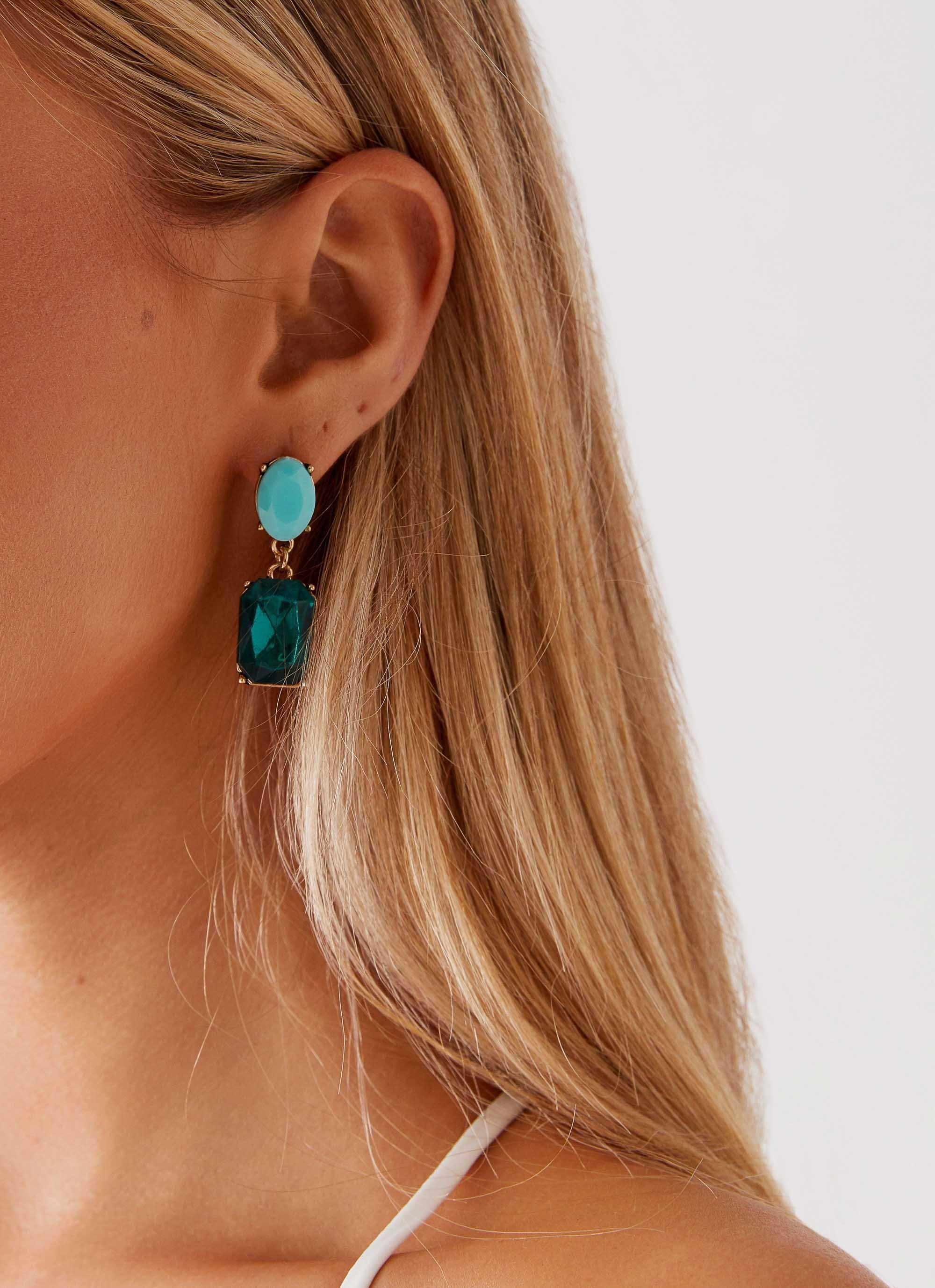 Under The Moonlight Earrings - Green Product Image