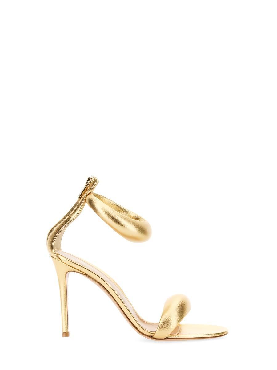 GIANVITO ROSSI Bijoux 105 Leather Sandal In Gold Product Image