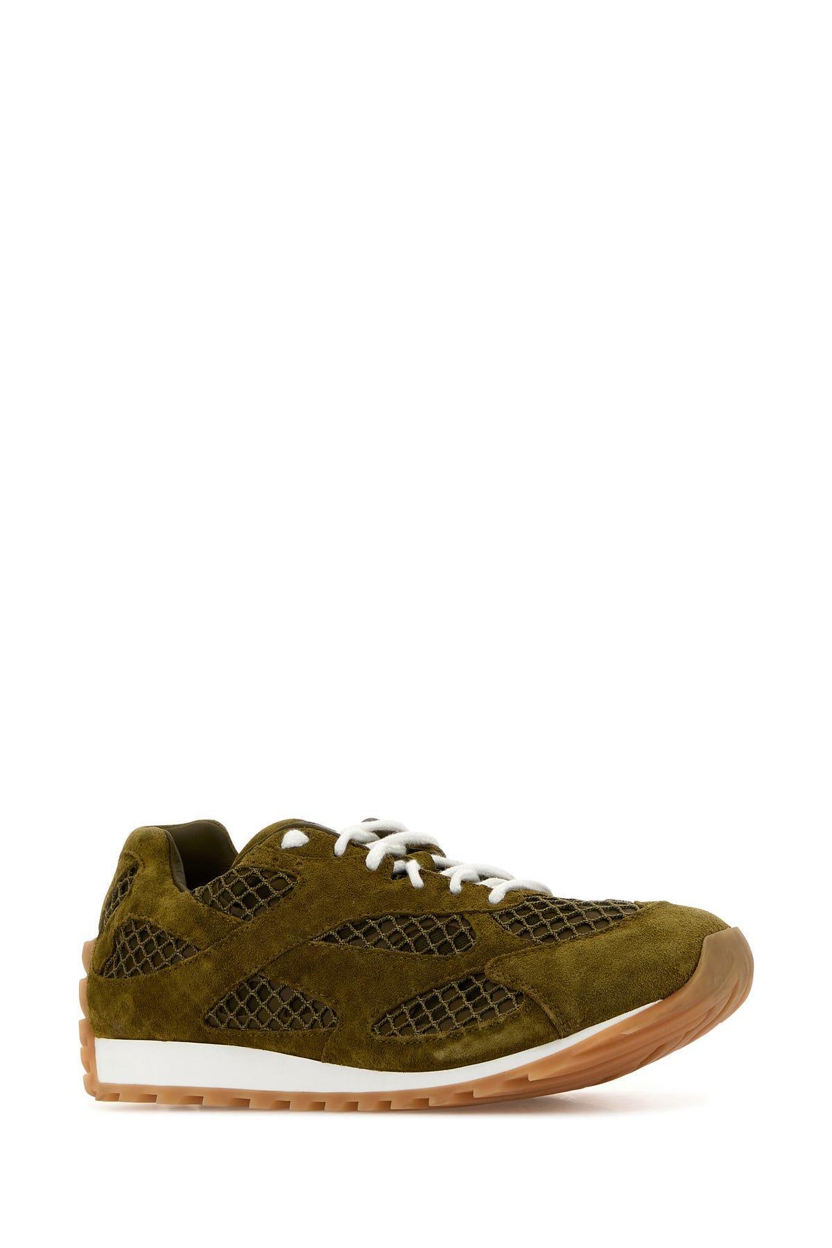 Orbit Suede Mesh Runner Sneakers In Green Product Image