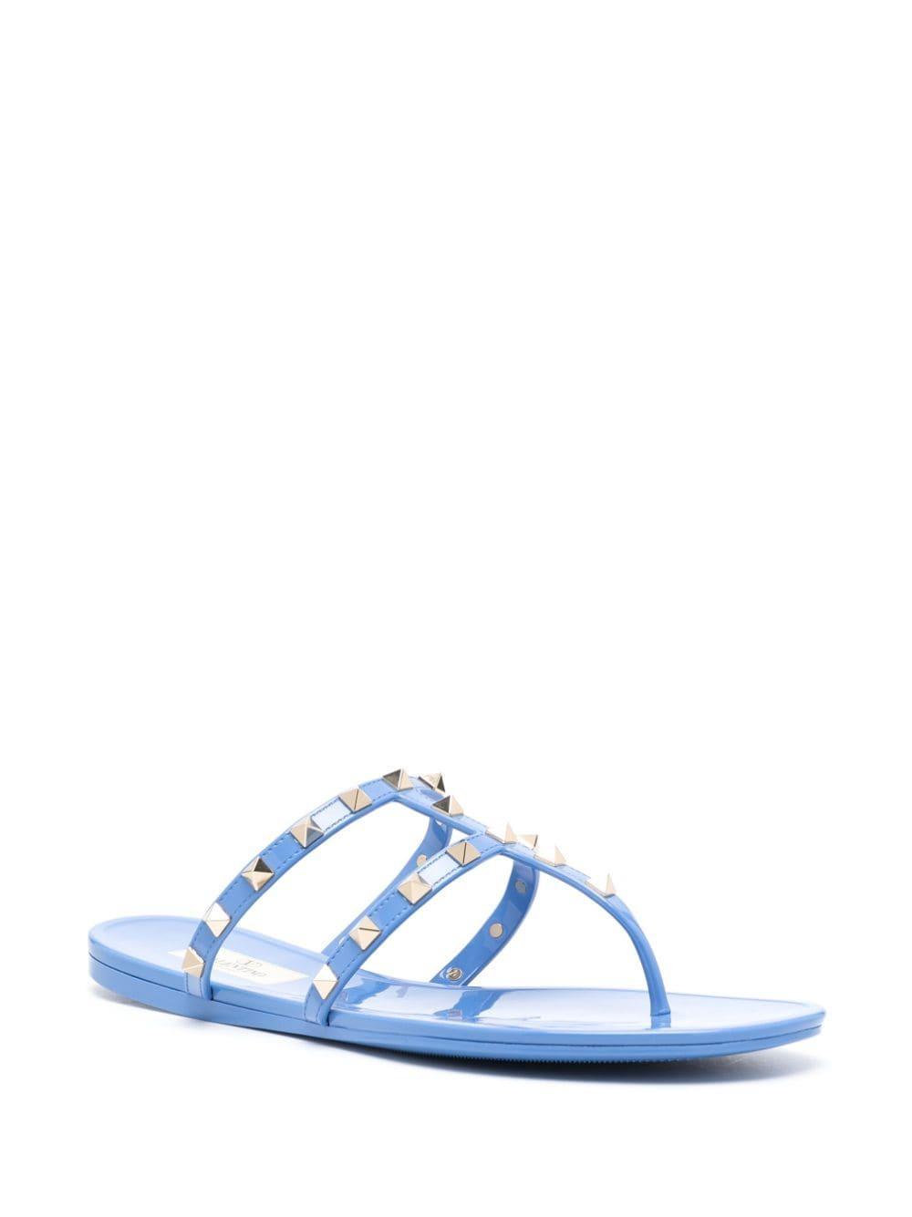 Rockstud Caged Rubber Sandal In Blue Product Image