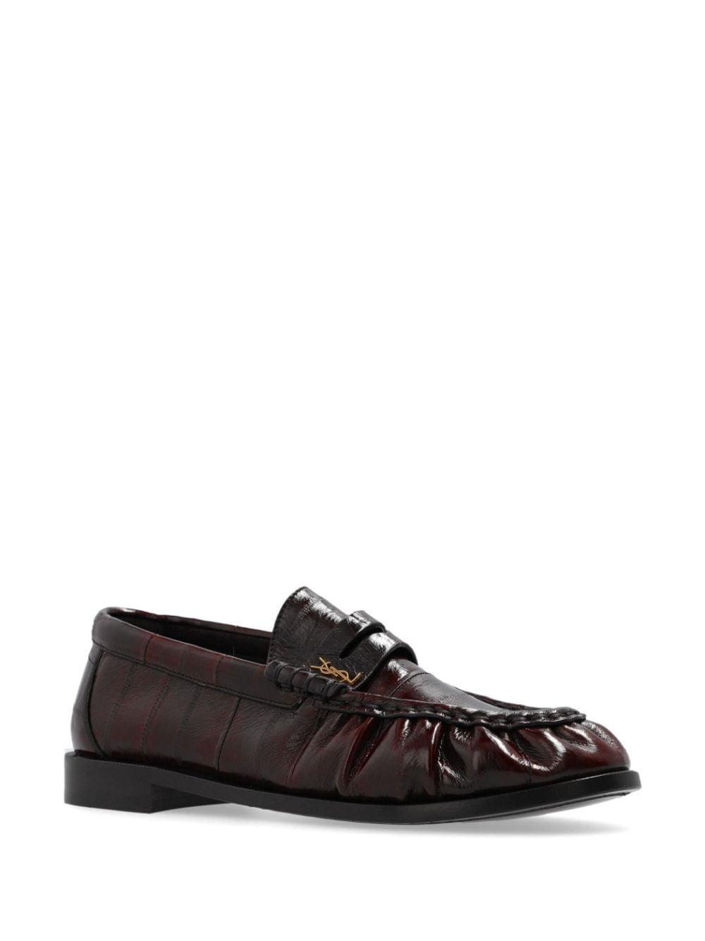 SAINT LAURENT Le Loafer Leather Loafers In Brown product image