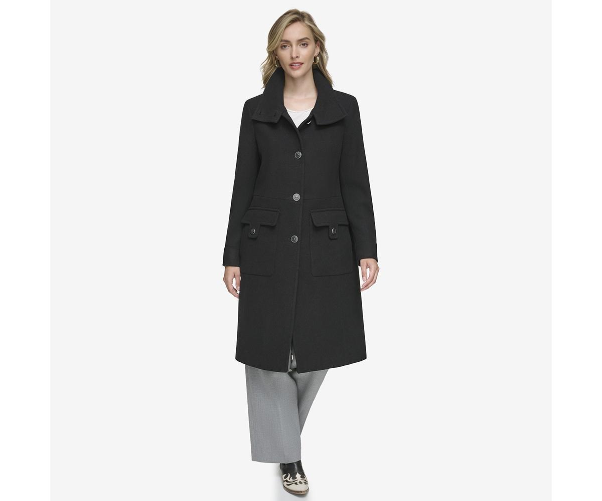 Andrew Marc Womens Almedia Sb Wool Twill Coat With Back Belt Product Image