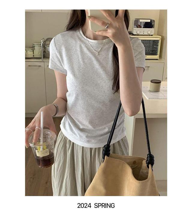 Mock Two-Piece Short-Sleeve Round Neck Tee Product Image