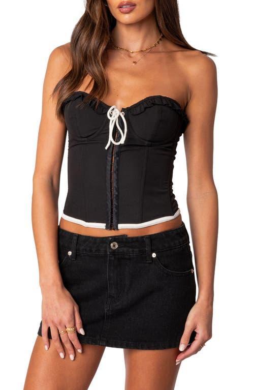 EDIKTED Abbey Ruffle Trim Corset Top Product Image