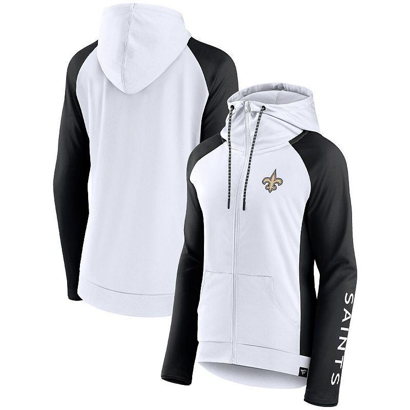 Womens Fanatics Branded /Black New Orleans Saints End Around Raglan Full-Zip Hoodie Product Image