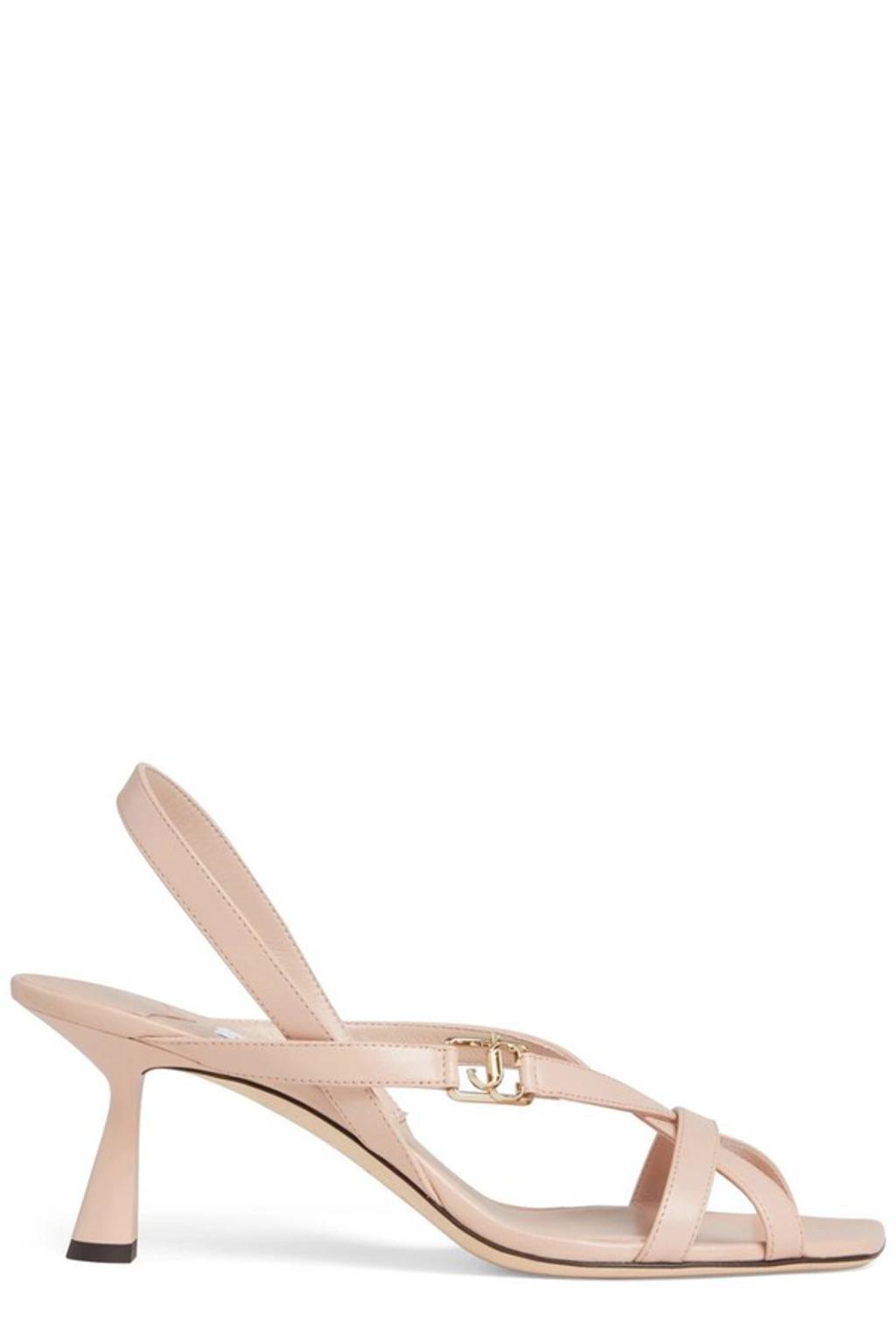 Jess Leather Crisscross Slingback Sandals In Pink product image