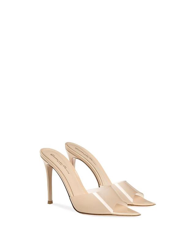 Gianvito Rossi Womens Elle Pointed Toe Beige High Heel Sandals Product Image