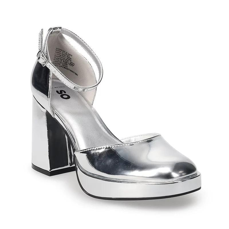 Juniors SO Ankle Strap Platform Shoes, Womens product image