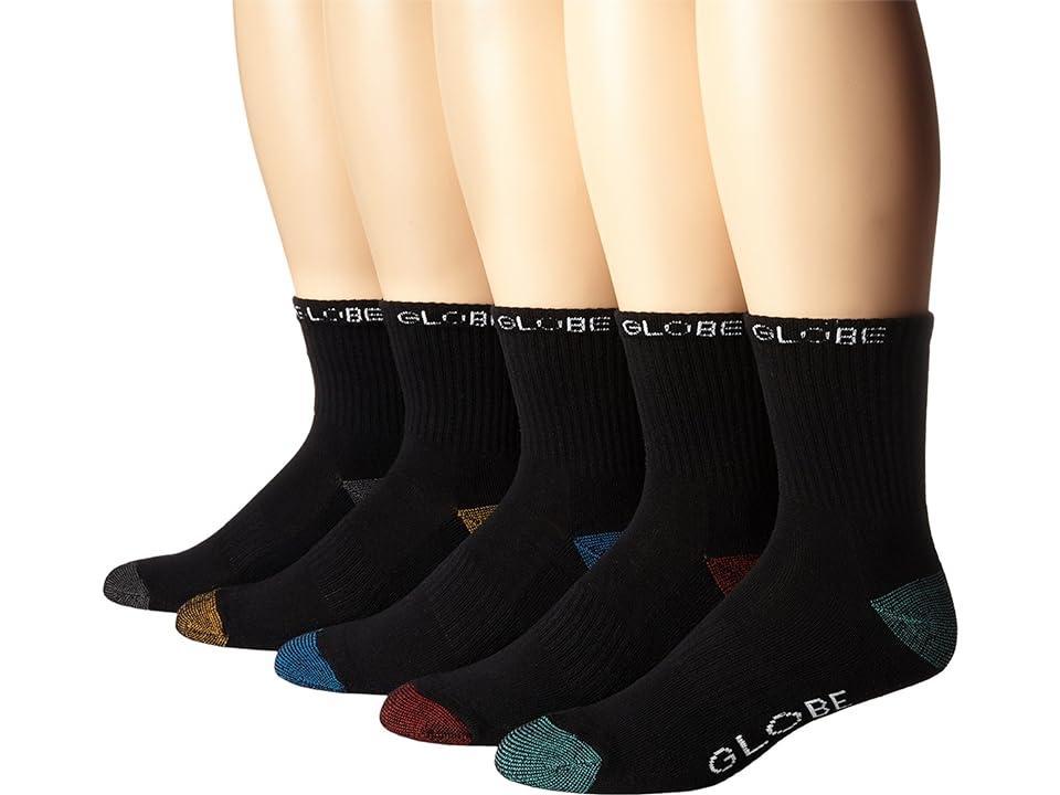 Globe Ingles Crew Sock (5-Pack) (Black/Assorted) Men's Crew Cut Socks Shoes Product Image