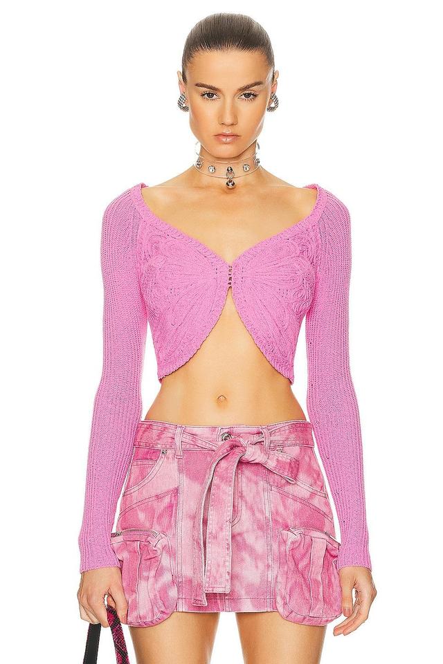 Blumarine Knit Cardigan in Pink Product Image