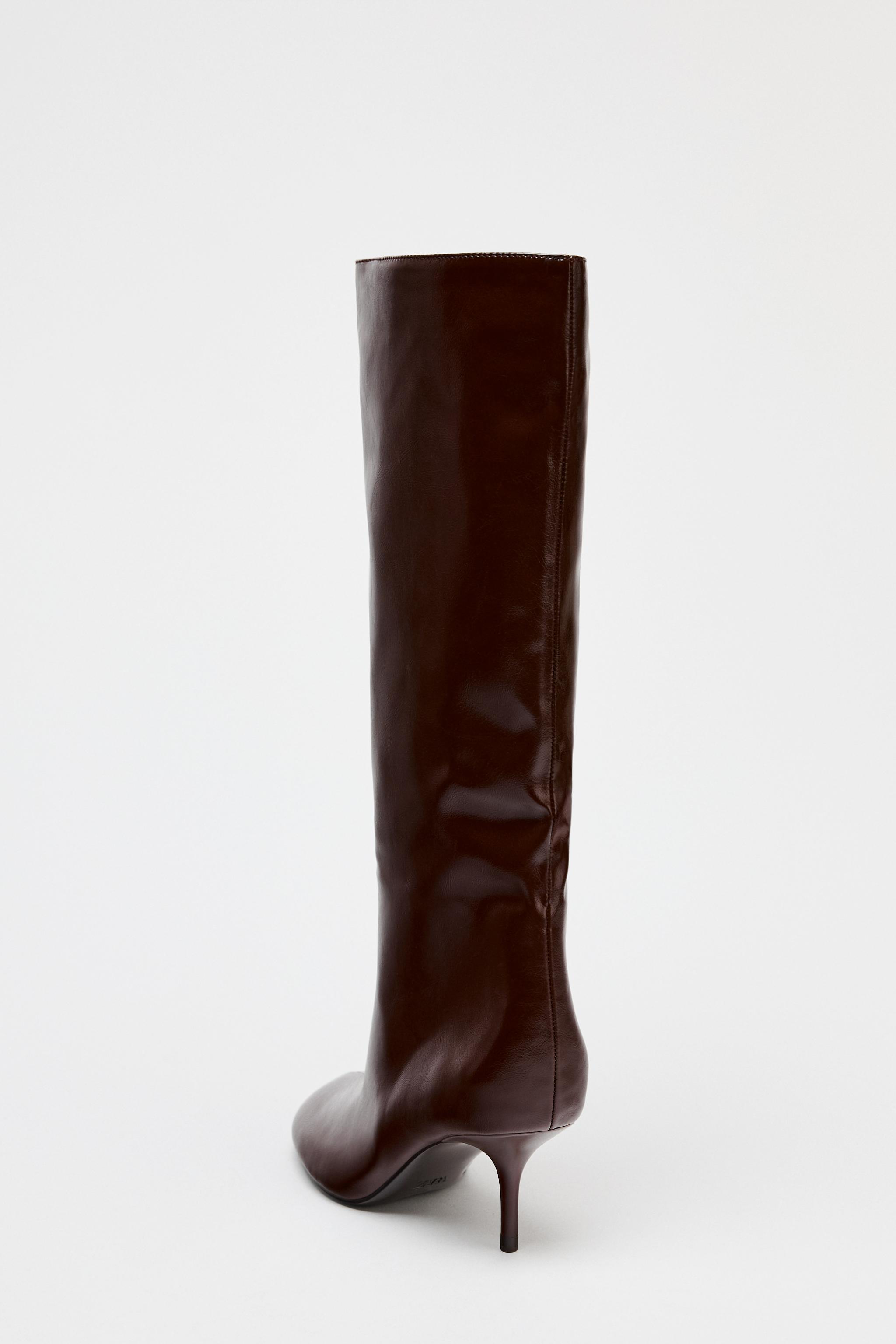 TALL SHAFT THIN HEELED BOOTS Product Image