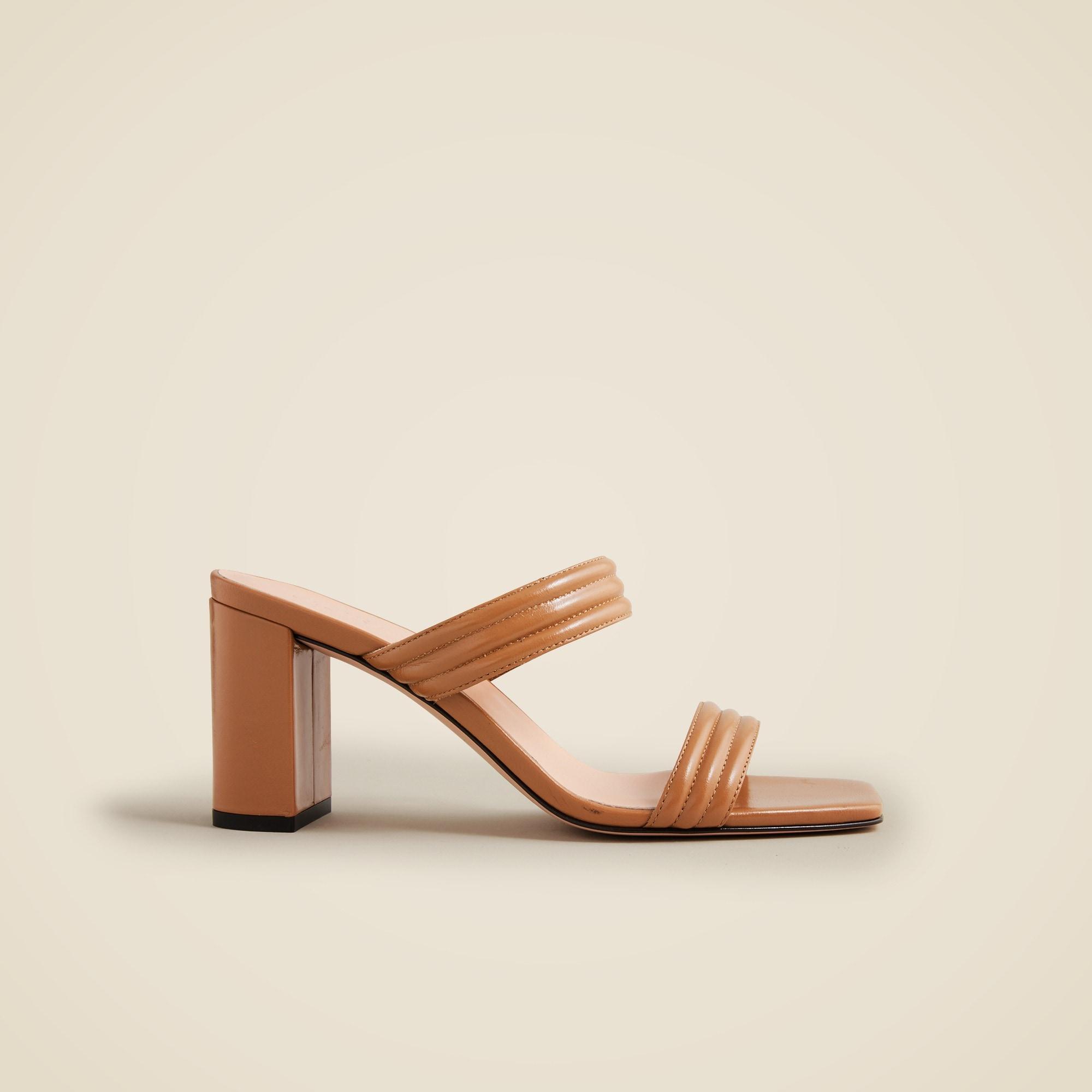 Evelyn double-strap heels in leather Product Image