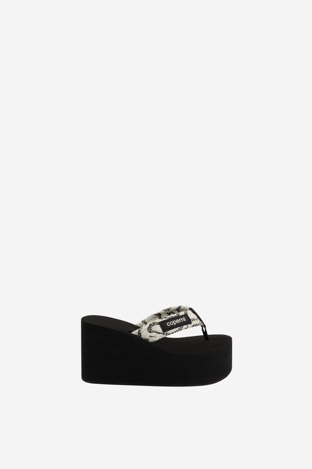 Snake Print Branded Wedge Sandal Product Image