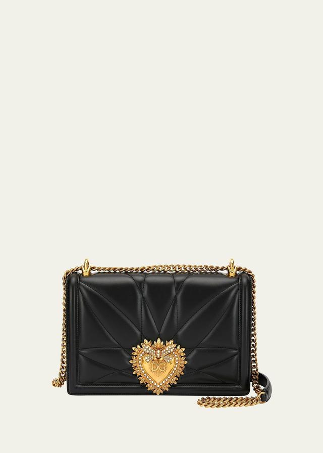 Dolce & Gabbana Devotion Logo Heart Lambskin Crossbody Bag Product Image