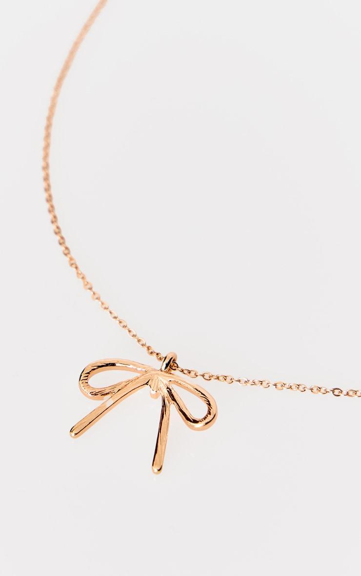 Gold Delicate Bow Necklace Product Image