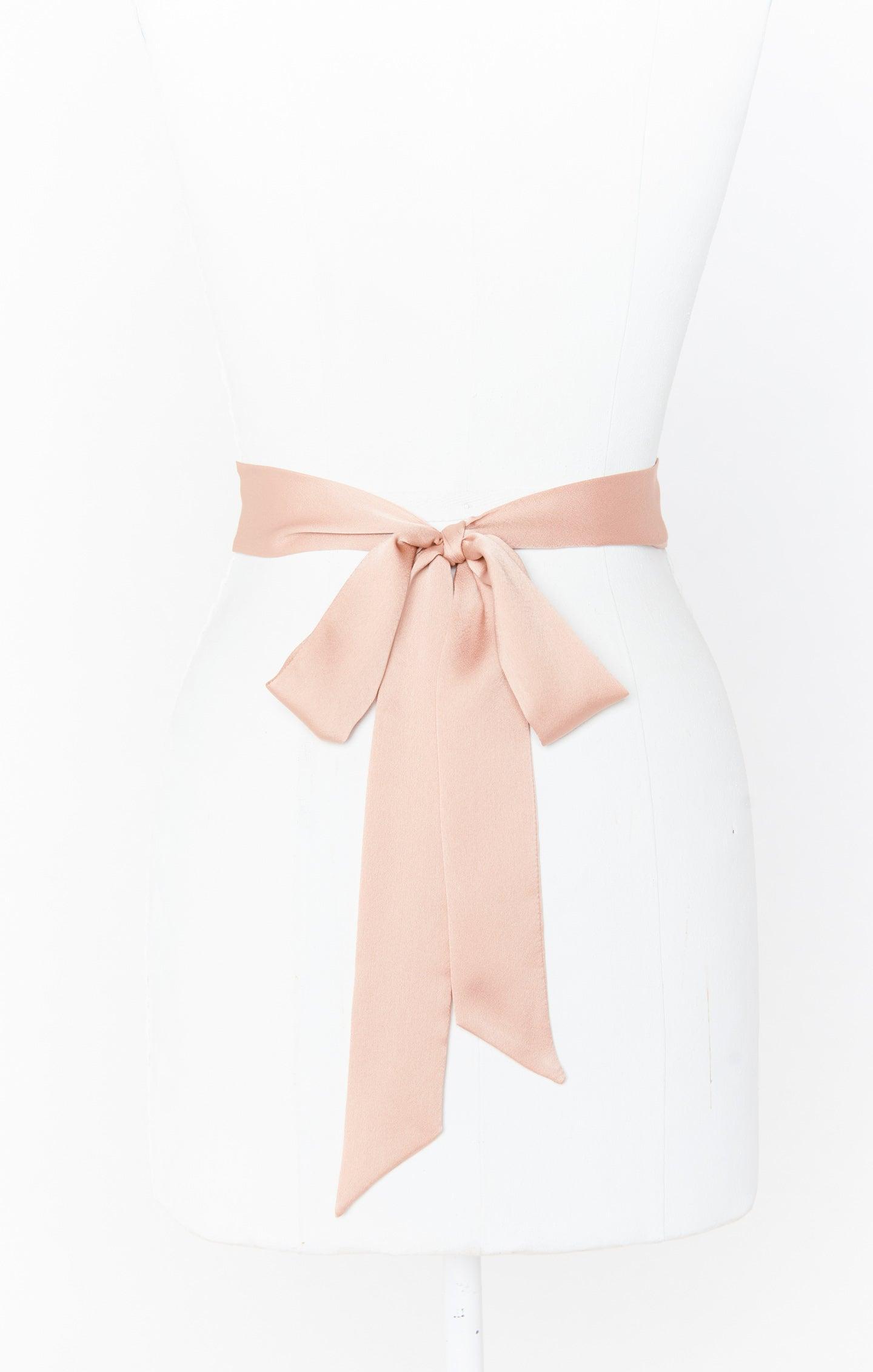 Bridesmaid Sash ~ Rose Gold Luxe Satin Product Image