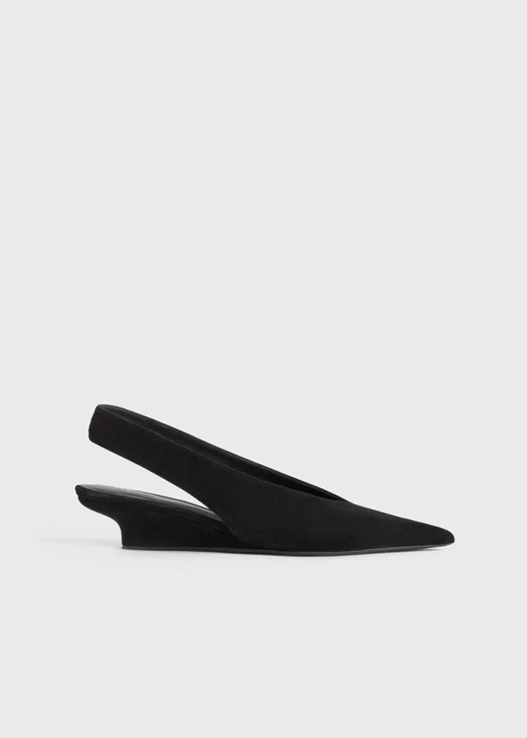 TOTÊME The Suede Wedge-heel Slingback Black Product Image