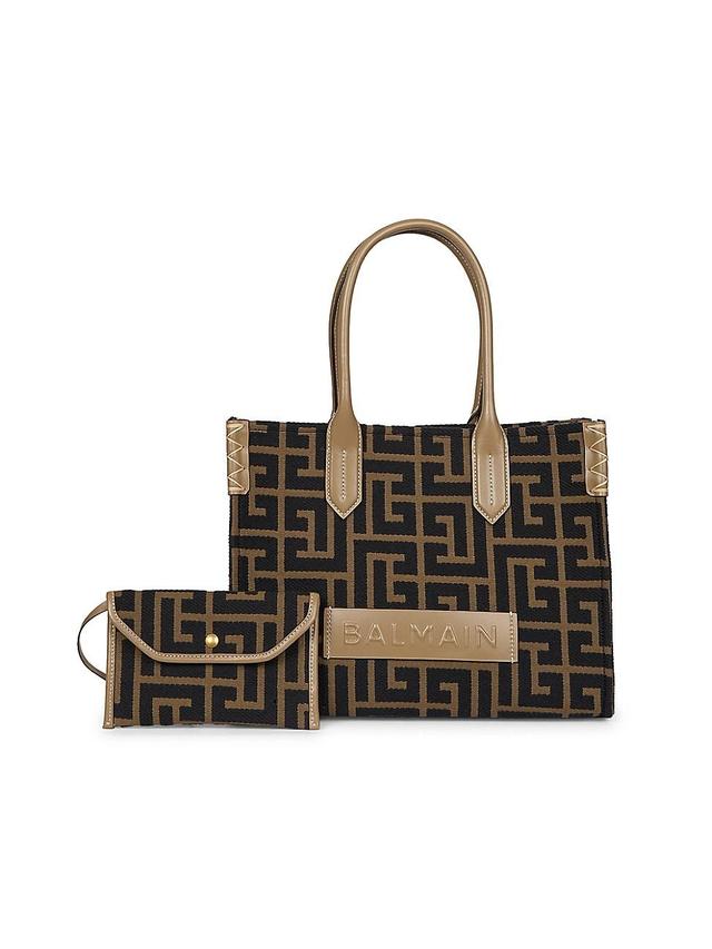 Womens B-Army 36 Jacquard & Leather Shopper Tote Bag Product Image