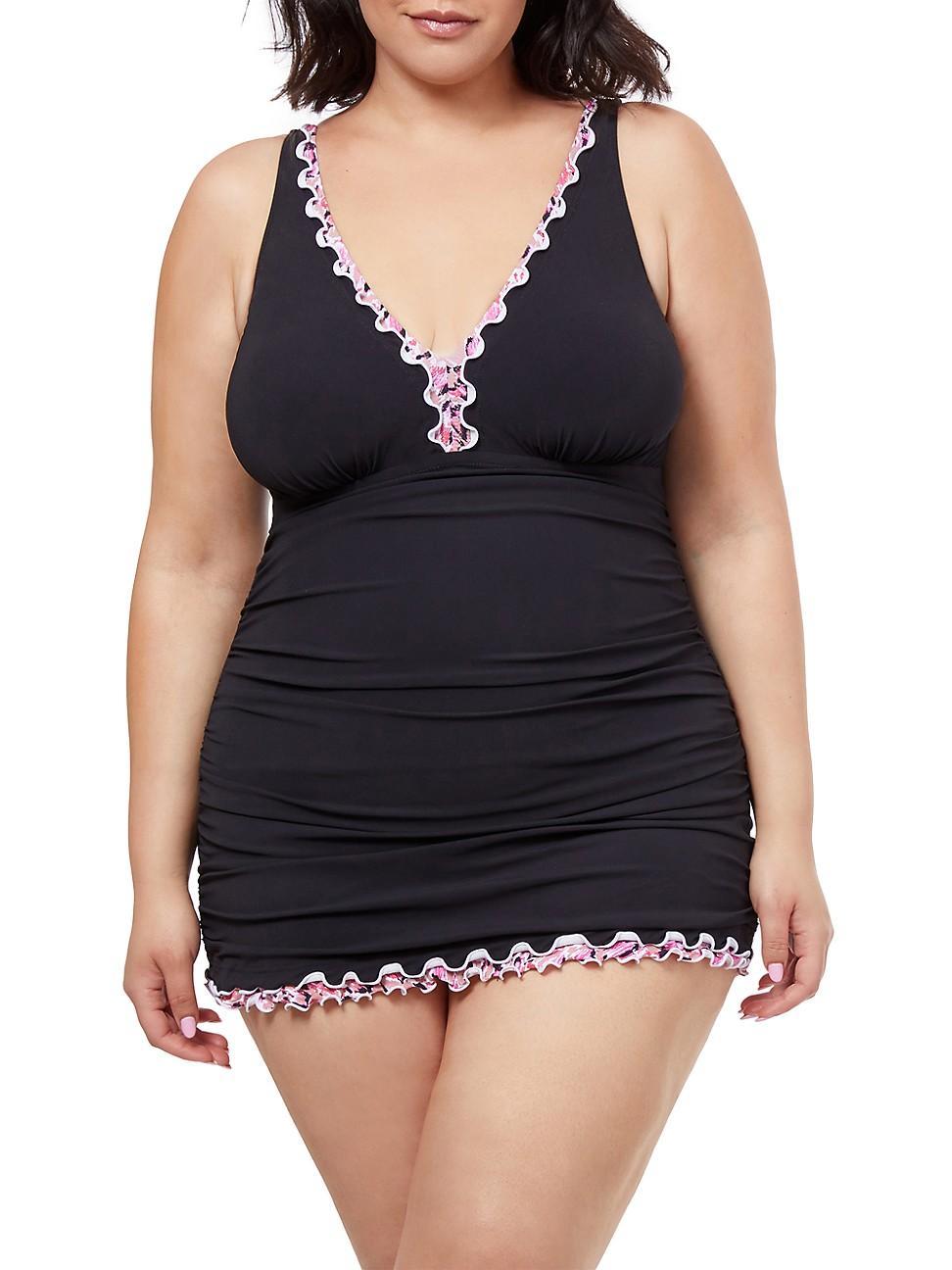 Womens V-Neck Swim Dress Product Image