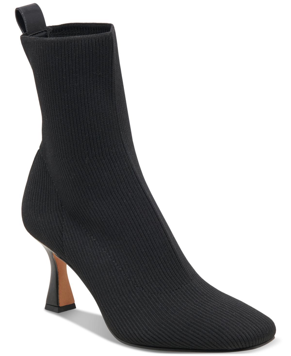 Glamor Cap Toe Bootie In Black Knit Product Image