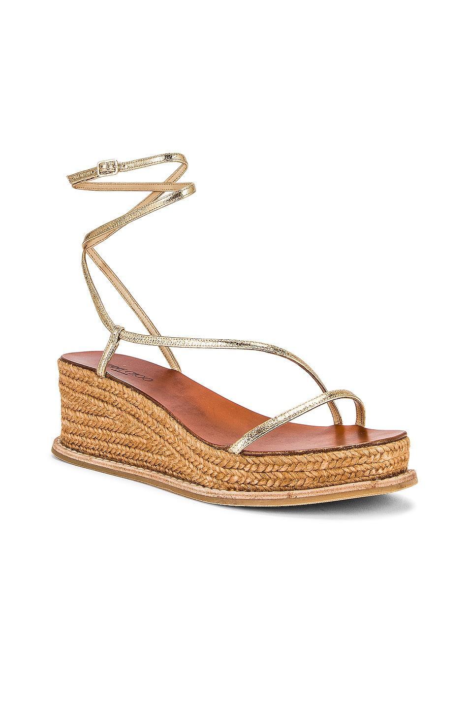 Jimmy Choo Drive 60 Sandal in Gold - Metallic Gold. Size 40 (also in 39.5, 41). Product Image