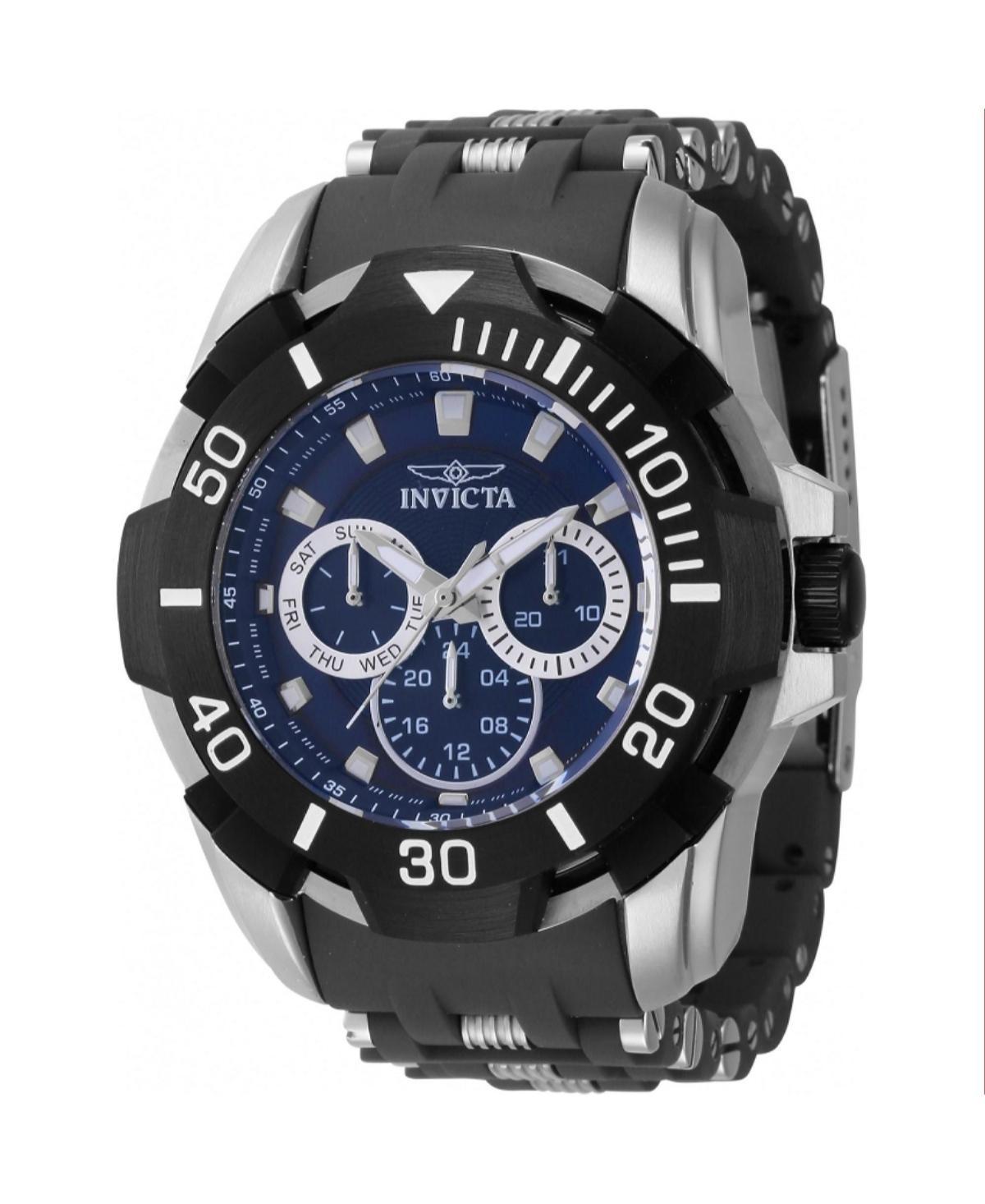 Invicta Mens 44122 Sea Spider Quartz Chronograph Blue, Silver Dial Watch - Blue Product Image