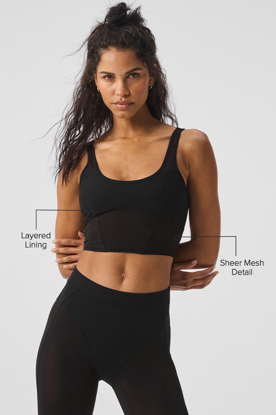 Airlift Mesh Cropped Tempo Tank - Black Female Product Image