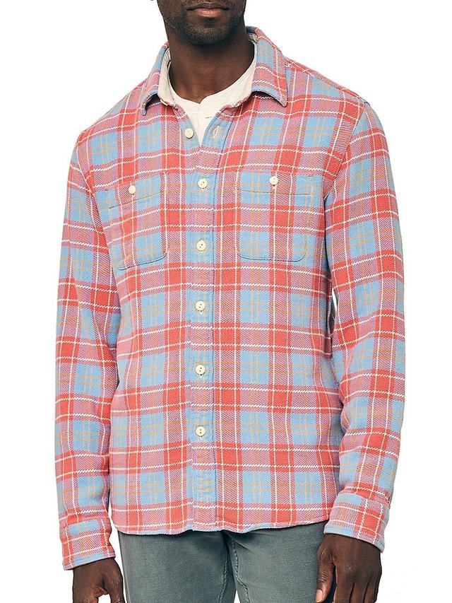 Faherty The Surf Flannel (Brick River Plaid) Men's Clothing Product Image