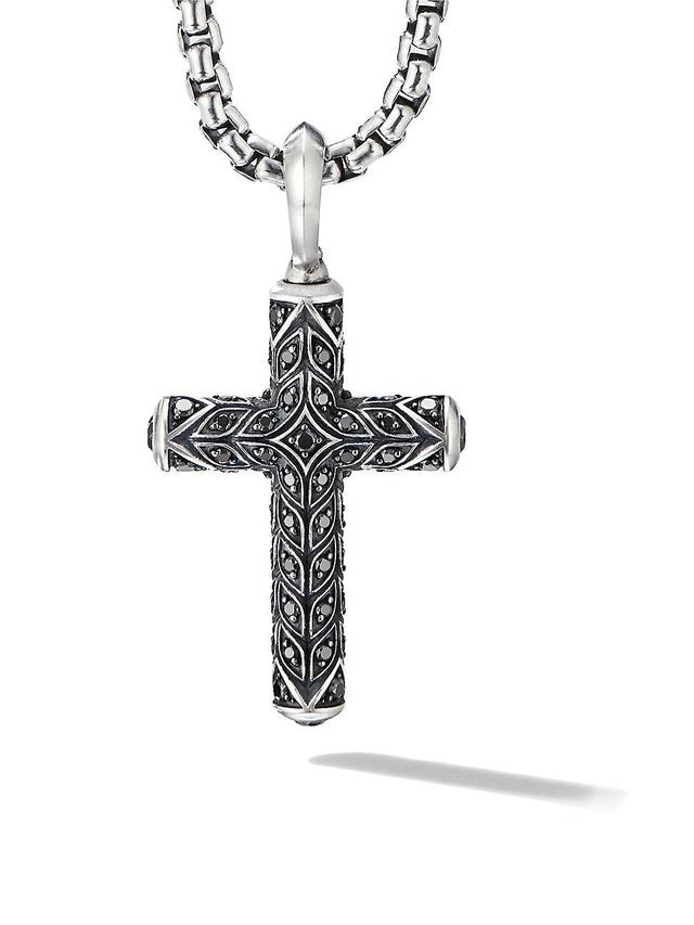 Mens Chevron Cross Pendant in Sterling Silver, 36MM Product Image