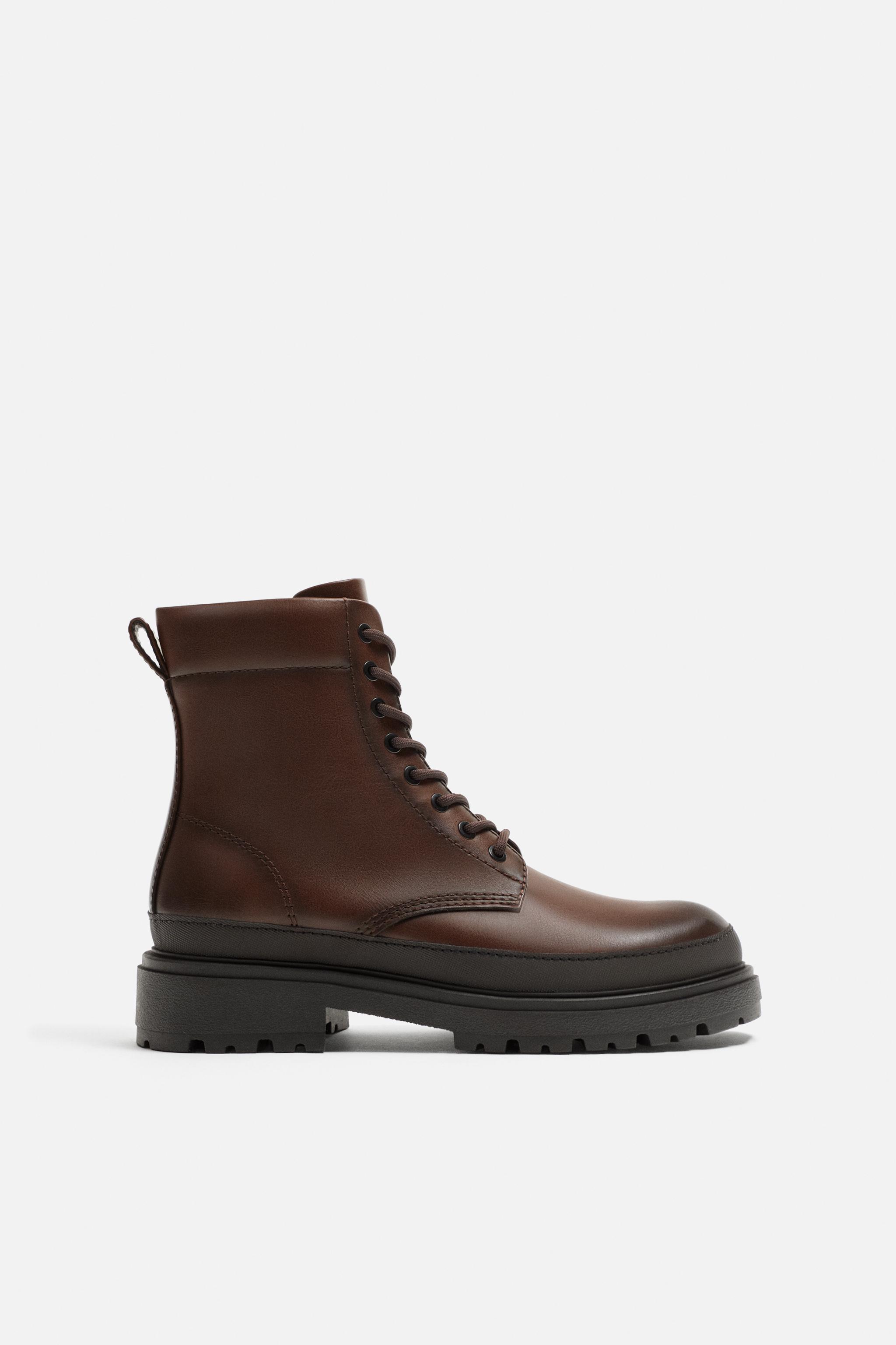 LACE-UP BOOT WITH LUG TRACK Product Image