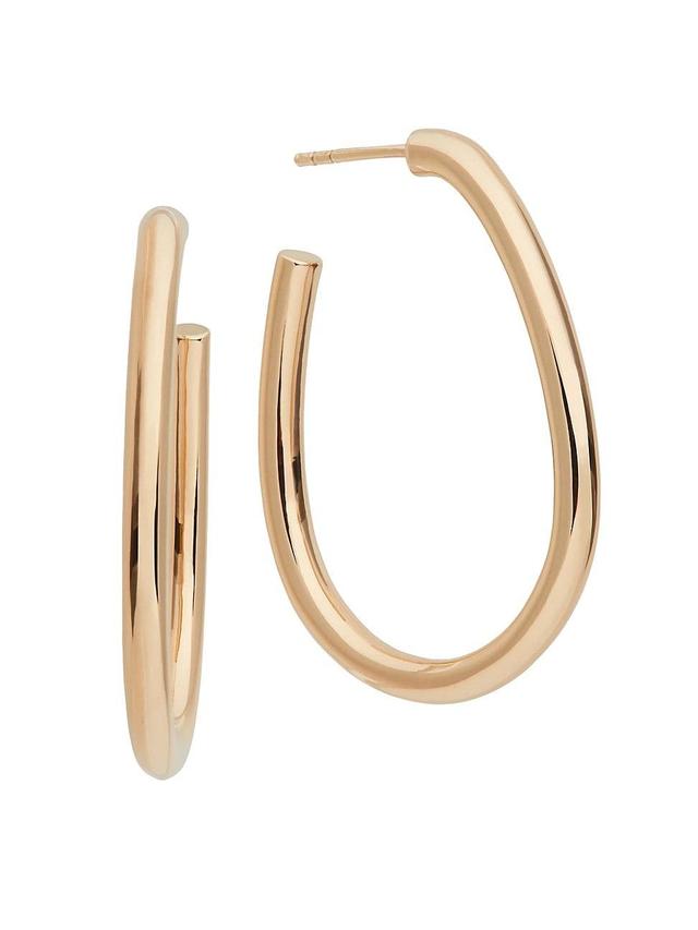 Womens 14K-Yellow-Gold Vermeil Large Oval Hoop Earrings Product Image