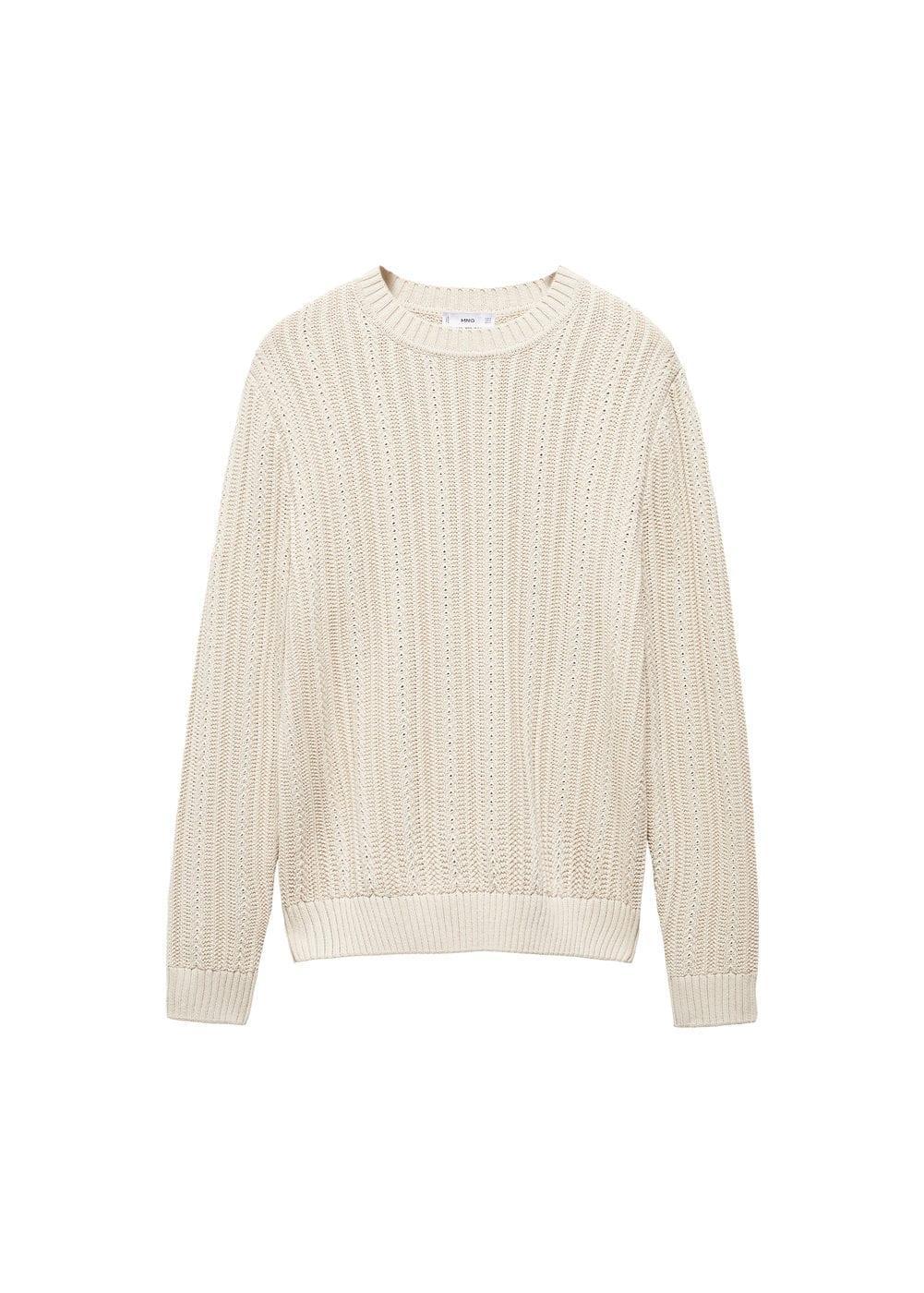 MANGO MAN - Contrasting knit sweater ice greyMen Product Image