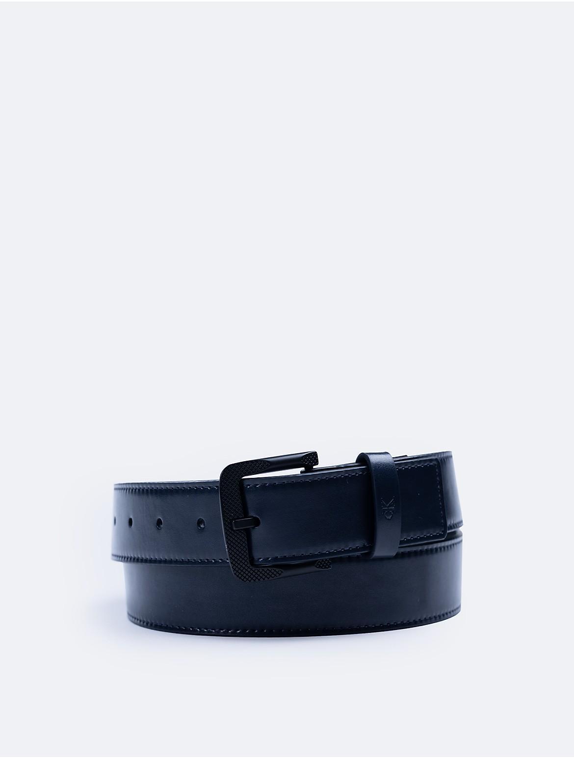 Calvin Klein Mens Textured Harness Buckle Belt - Blue - L Product Image