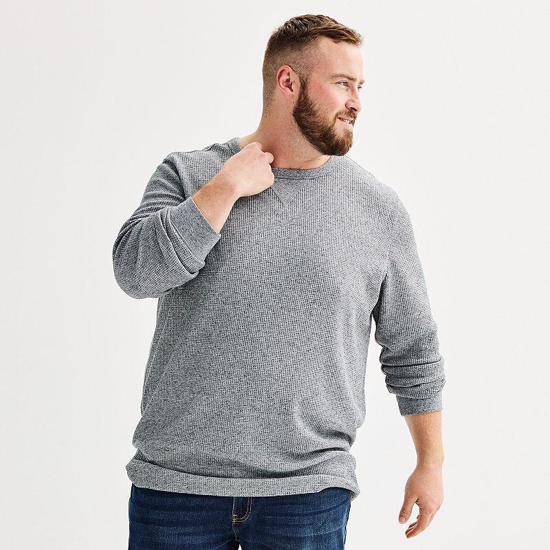 Big & Tall Sonoma Goods For Life Essential Thermal Long Sleeve Tee, Mens Light Grey Grey Product Image