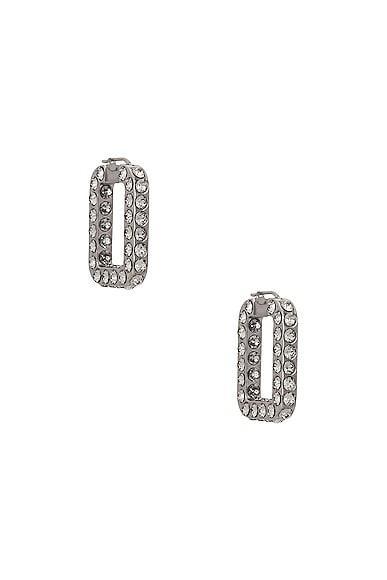 AMINA MUADDI Charlotte Hoop Earrings in Grey Product Image