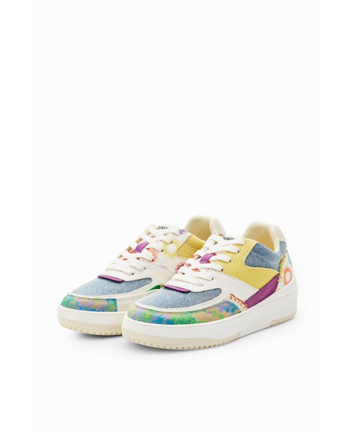 Desigual Womens Retro multicolour patchwork sneakers Product Image